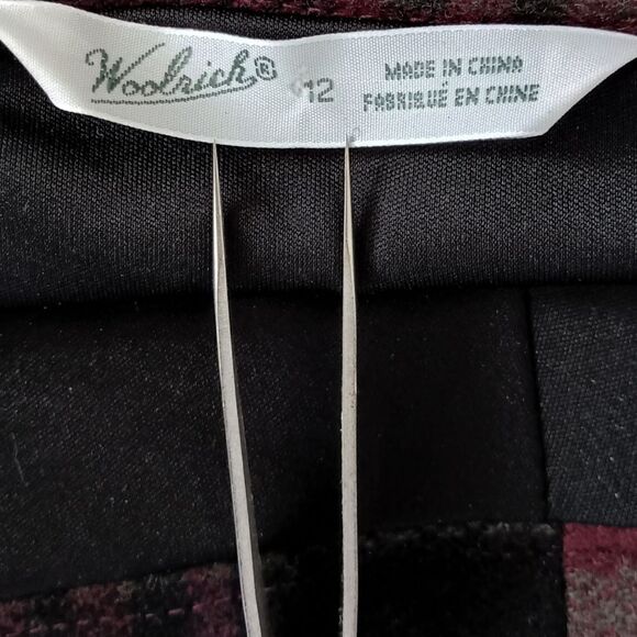 Woolrich Wool Blend Skirt Sz 13 Plaid Red Whip Stitch Pockets Wrap A Line Preppy - Picture 10 of 16